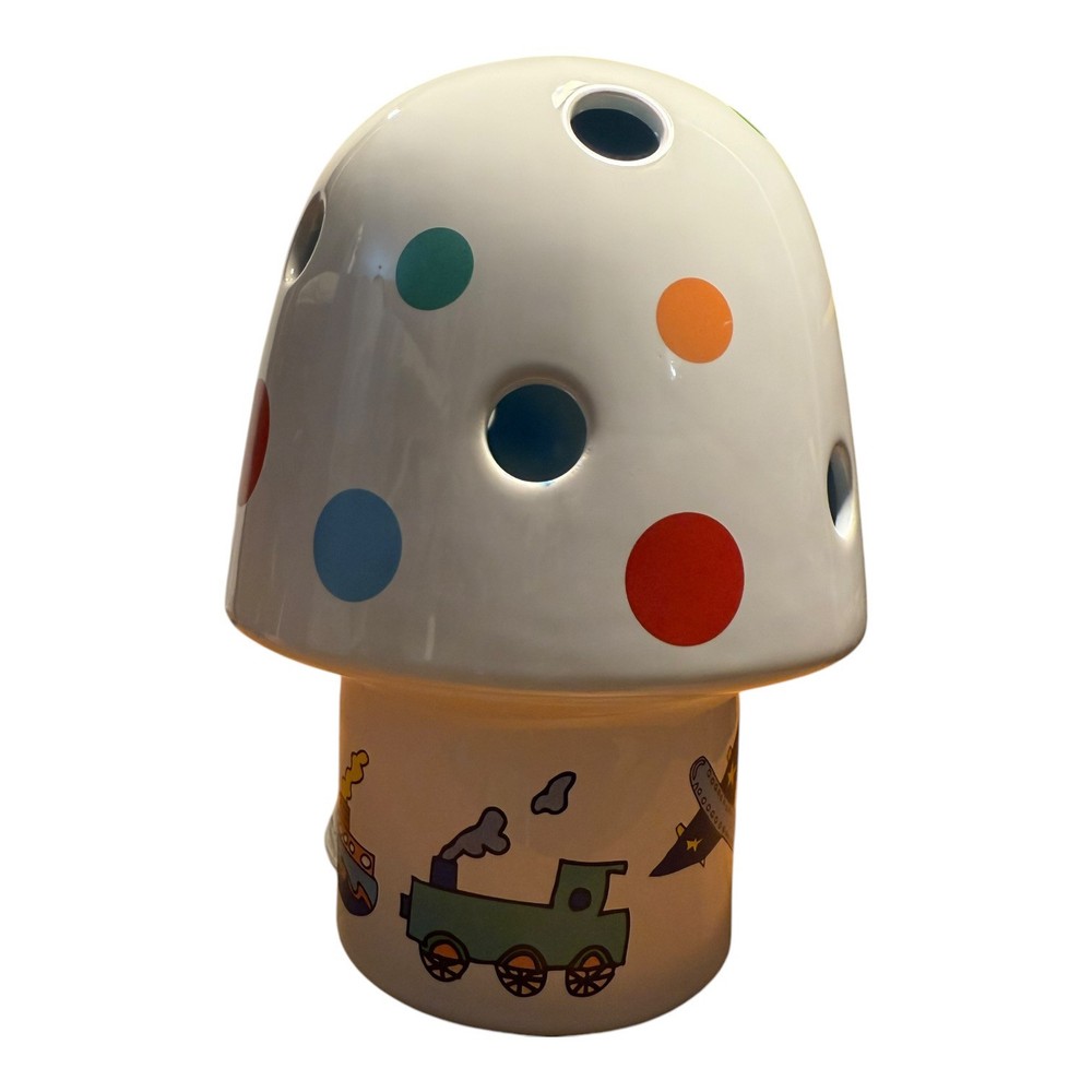 MUSHROOM TOADSTOOL LAMP by WHITE RABBIT ENGLAND Ceramic Nightlight Lamp 9” Tall