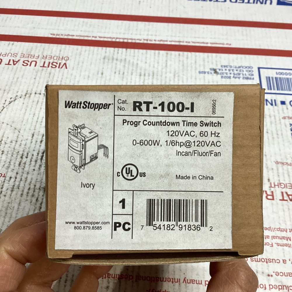 WattStopper Time Switch Programmable Countdown RT100 Ivory ED4U #3075