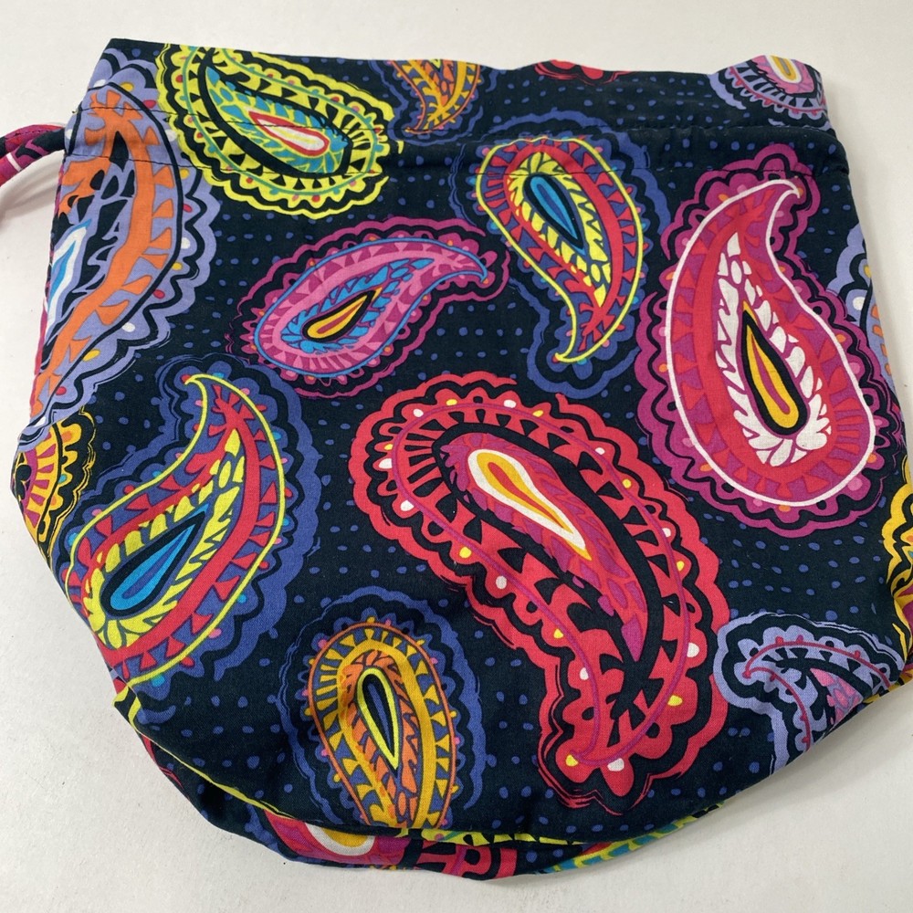 Vera Bradley Ditty Bag Drawstring With Plastic Liner TWILIGHT PAISLEY NEW +Tag