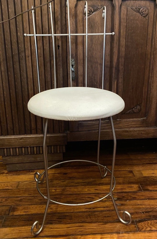 Vintage IRON WIRE VANITY CHAIR STOOL