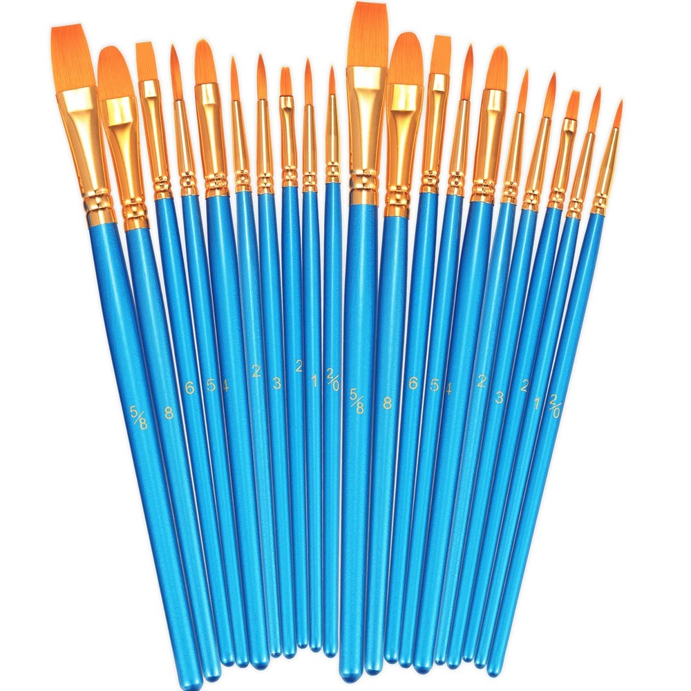 Bosobo Paint Brushes Set, 2 Pack 20 Pcs Round-pointed Tip Ny
