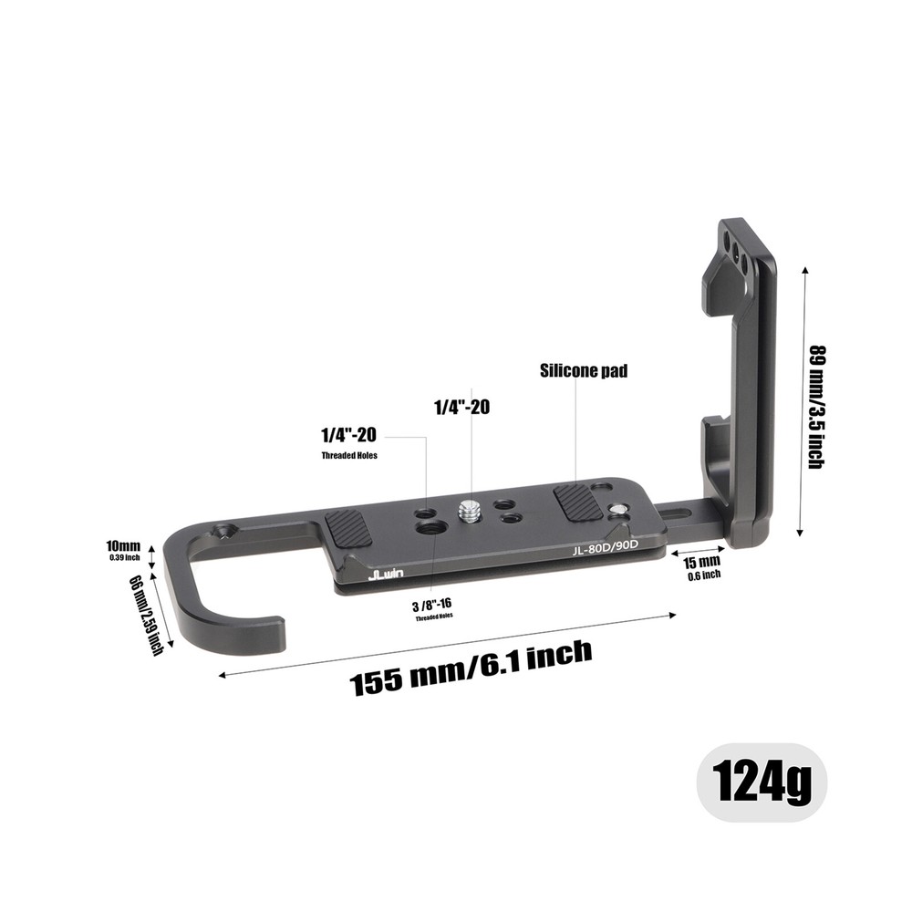L Bracket Camera Mount Quick Release Plate For Canon 70D 80D 90D