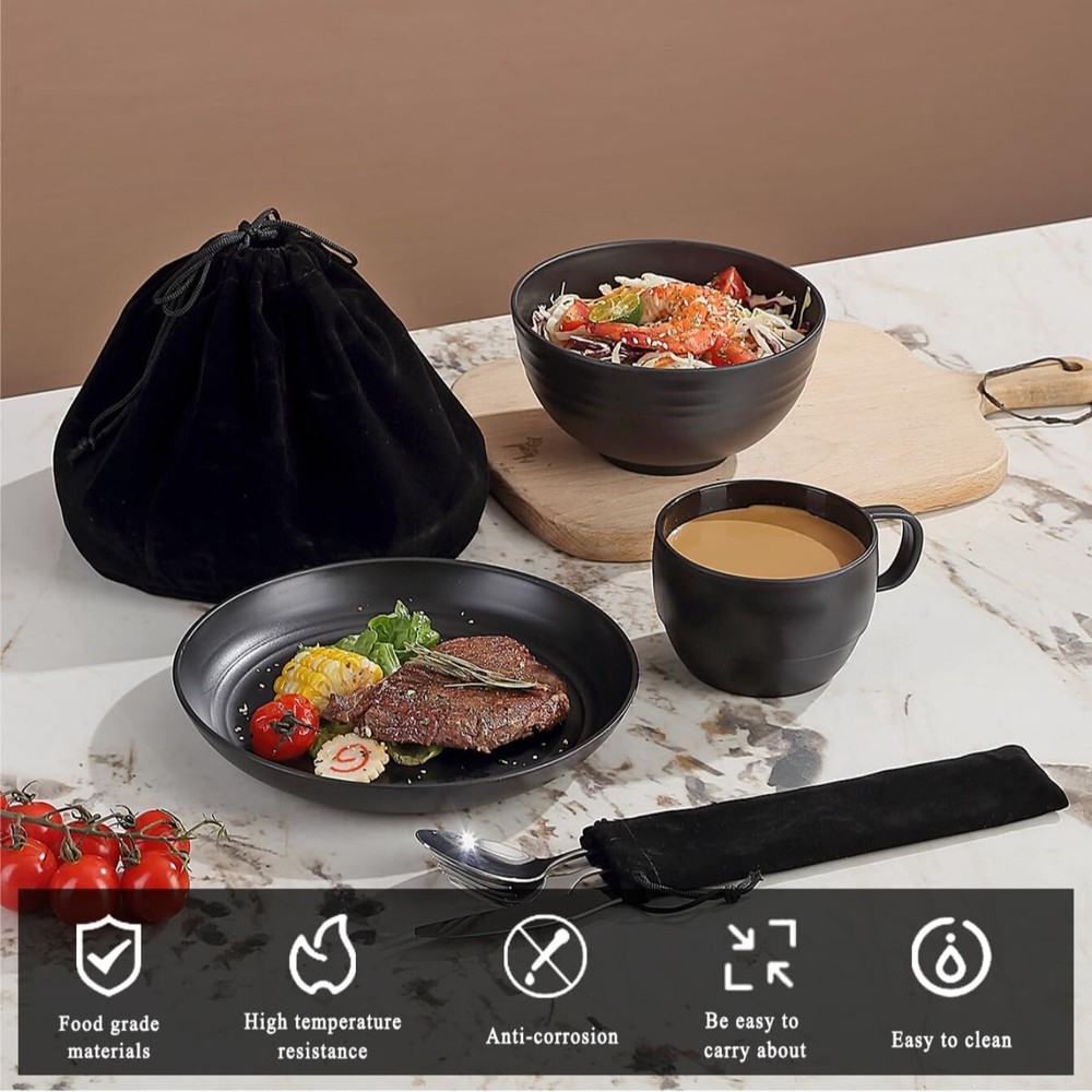 Camping Mess Kits, Camping Silverware Set Spoons Forks Knives, Camping...