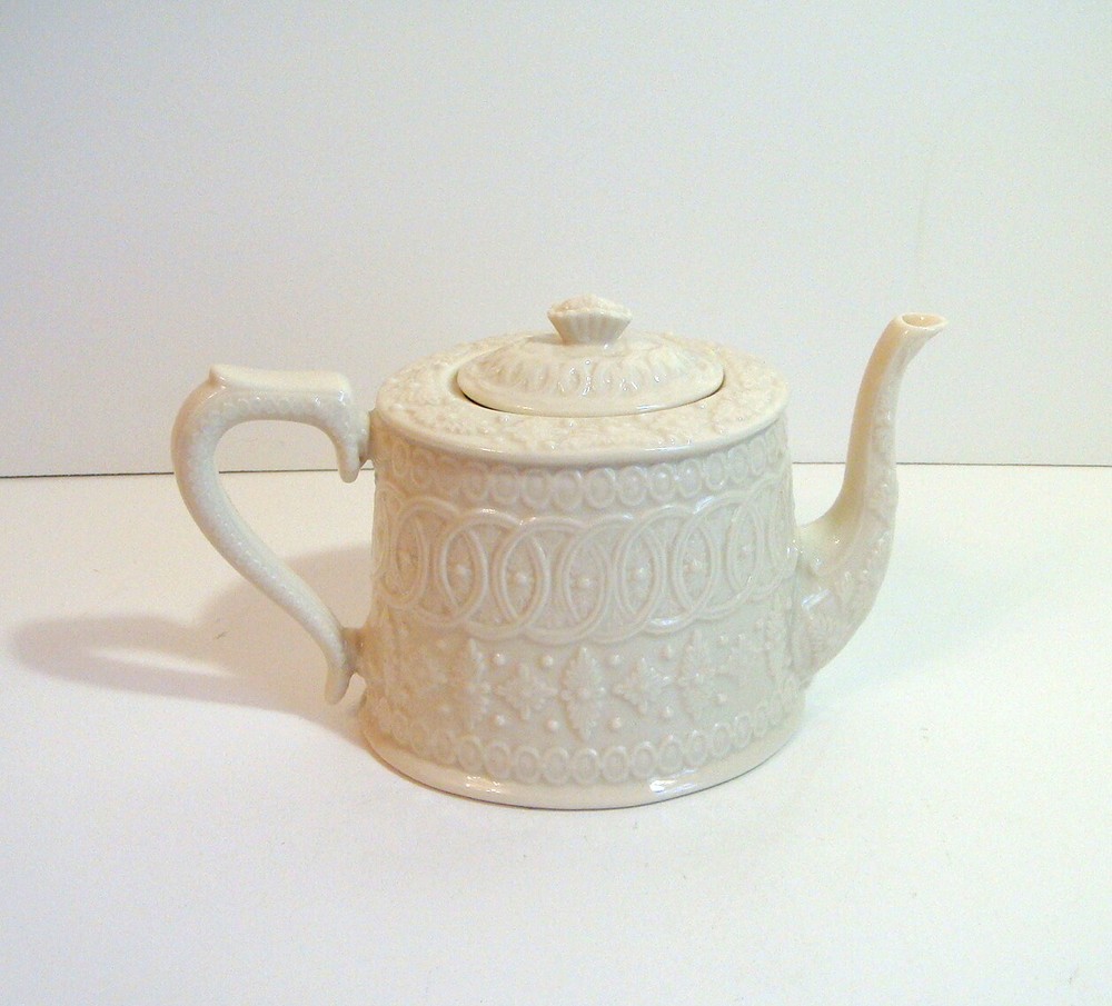 Two's Company Creamware Teapot