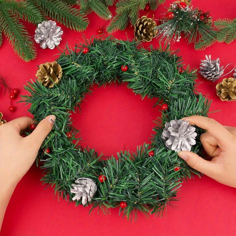 7pcs Holiday Time Mini Pinecone Ornaments Glitter Sparkle Silver Winter Decor