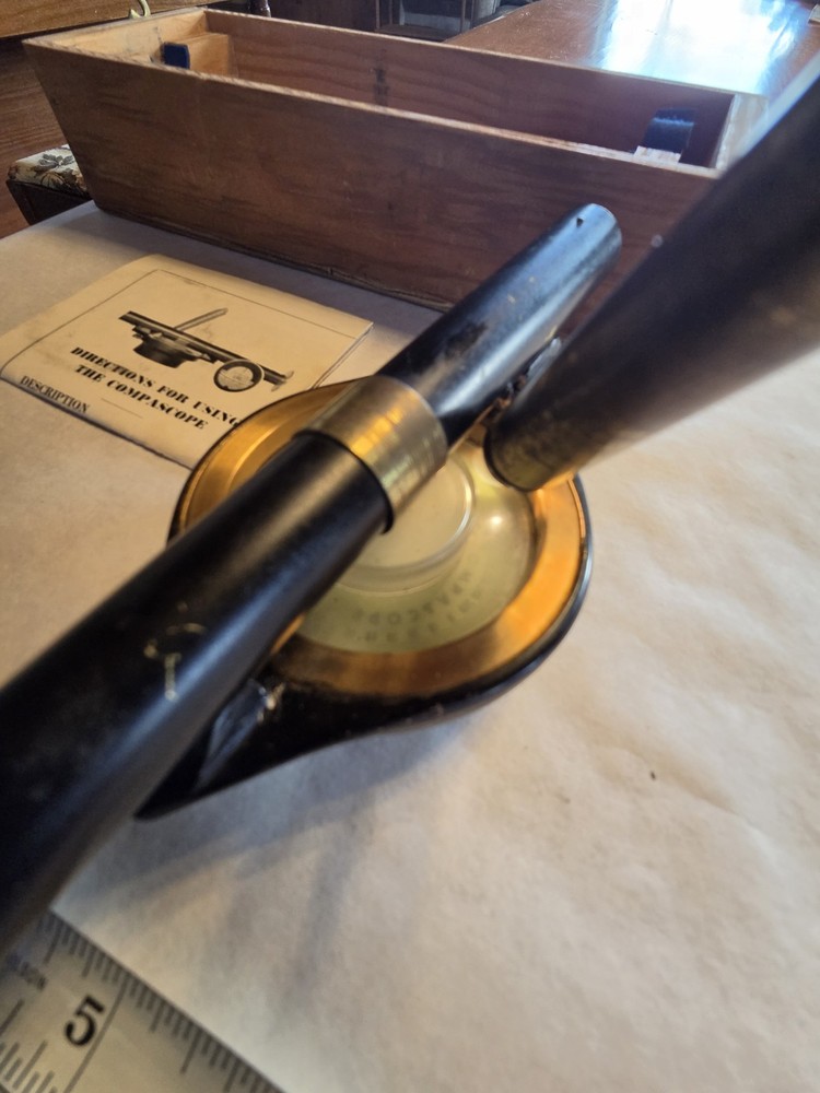 Vintage Compascope with Wooden Case. Post WW2, working! with Working Light.