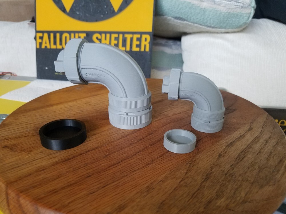 Flux Capacitor Medium and Small (Cannon-Like) Elbows - 3D Printed