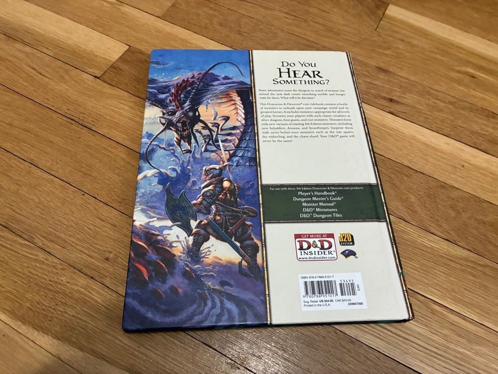 Dungeons & Dragons: Monster Manual 2 HC 4e Original