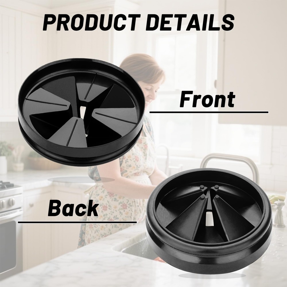 3 3/8" Garbage Disposal Splash Guard QCB-AM for Insinkerator Evolution Black