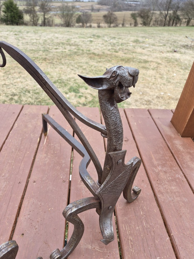 Early 19th Century Dragon Andirons