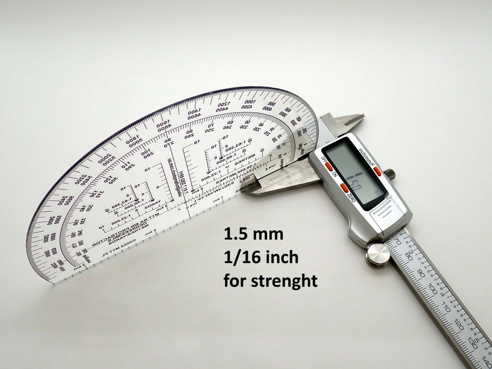 RA Degrees Mils Meters Yards Protractor