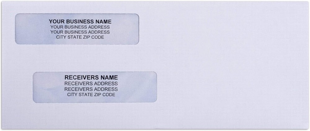 500 Self Seal Quickbooks Double Window Security Check Envelopes - for Busines...