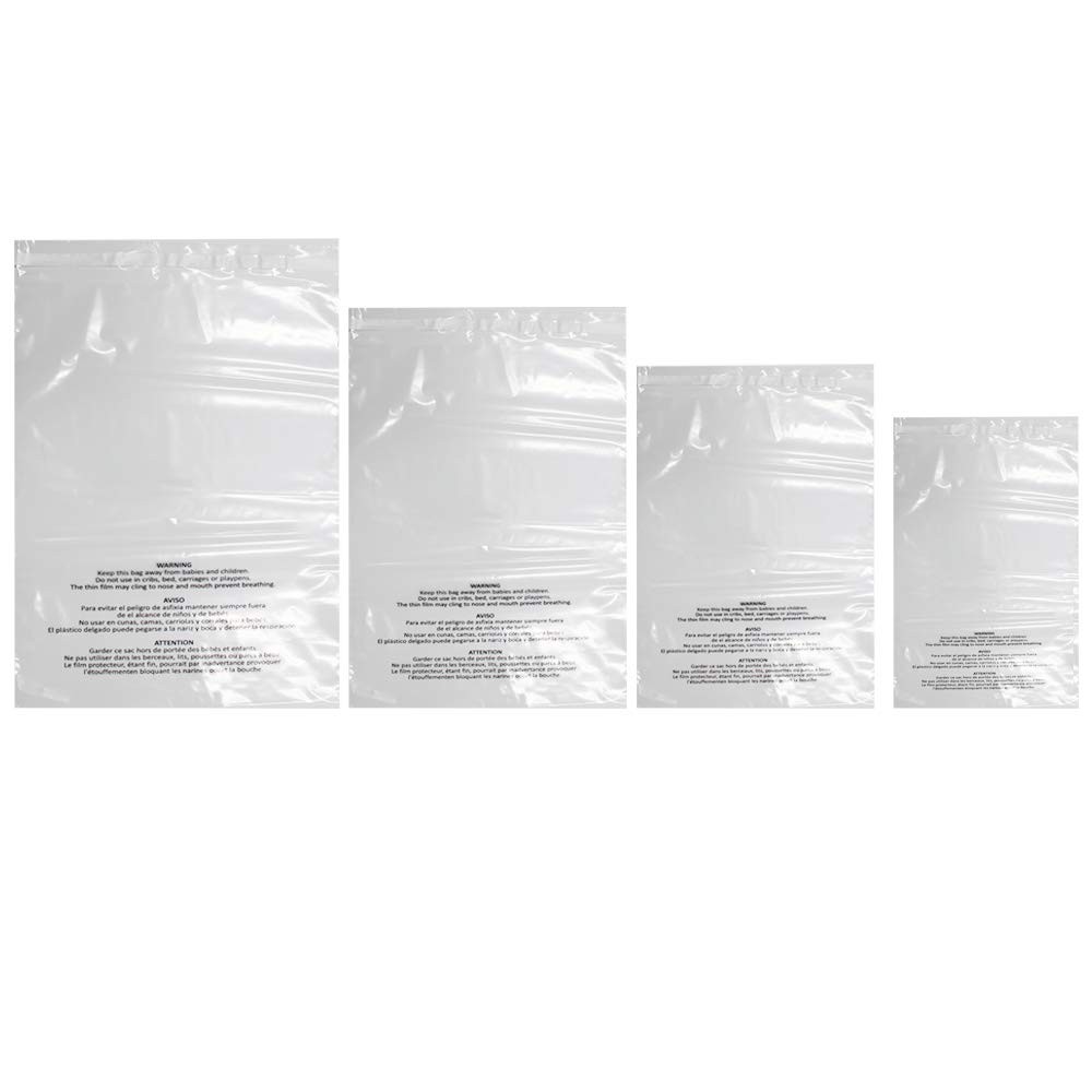 Belinlen 400 Count Combo Pack Warning 4 size (400 Count), clear