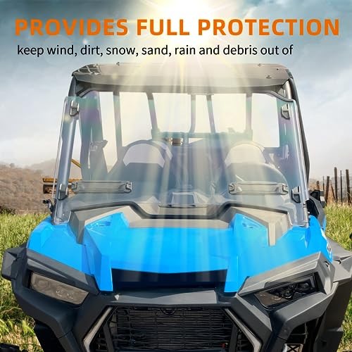 Front Windshield for RZR XP 1000, Full Clear Hard-coated PC Windshield
