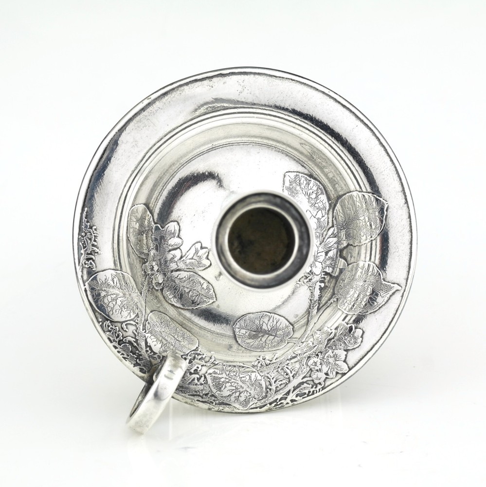 Ornate Antique Tiffany Solid Sterling Silver Acid Etched Candlestick
