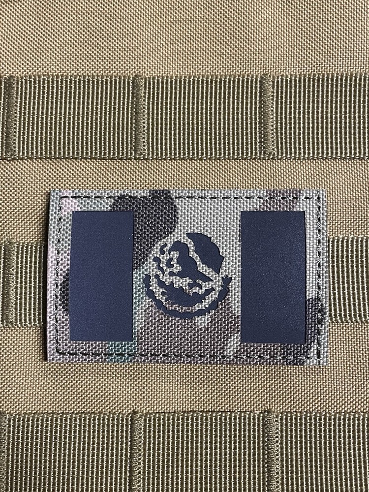 Reflective IR Mexico Flag Mexican Flag Tactical IFF Patch Multicam Hook Loop