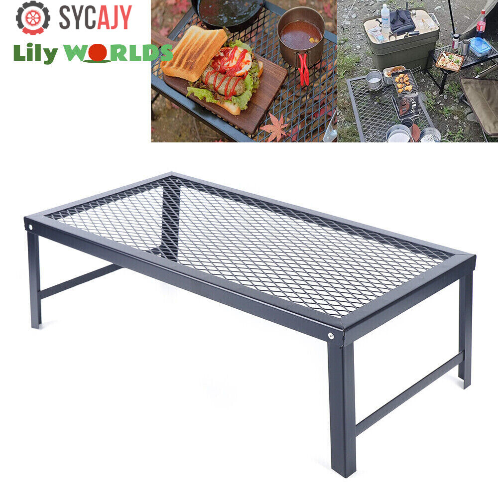 Camping Grill Fire Pit Grate Campfire Cooking Portable Stand Equipment Foldable