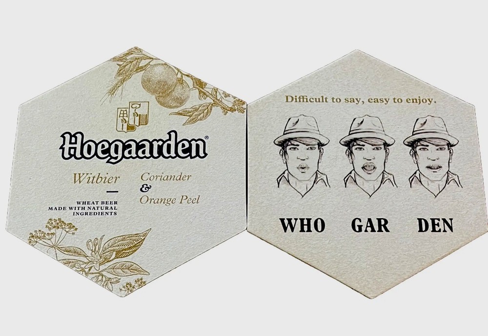 HOEGAARDEN Brewing BELGIUM 2x Beer Coasters New