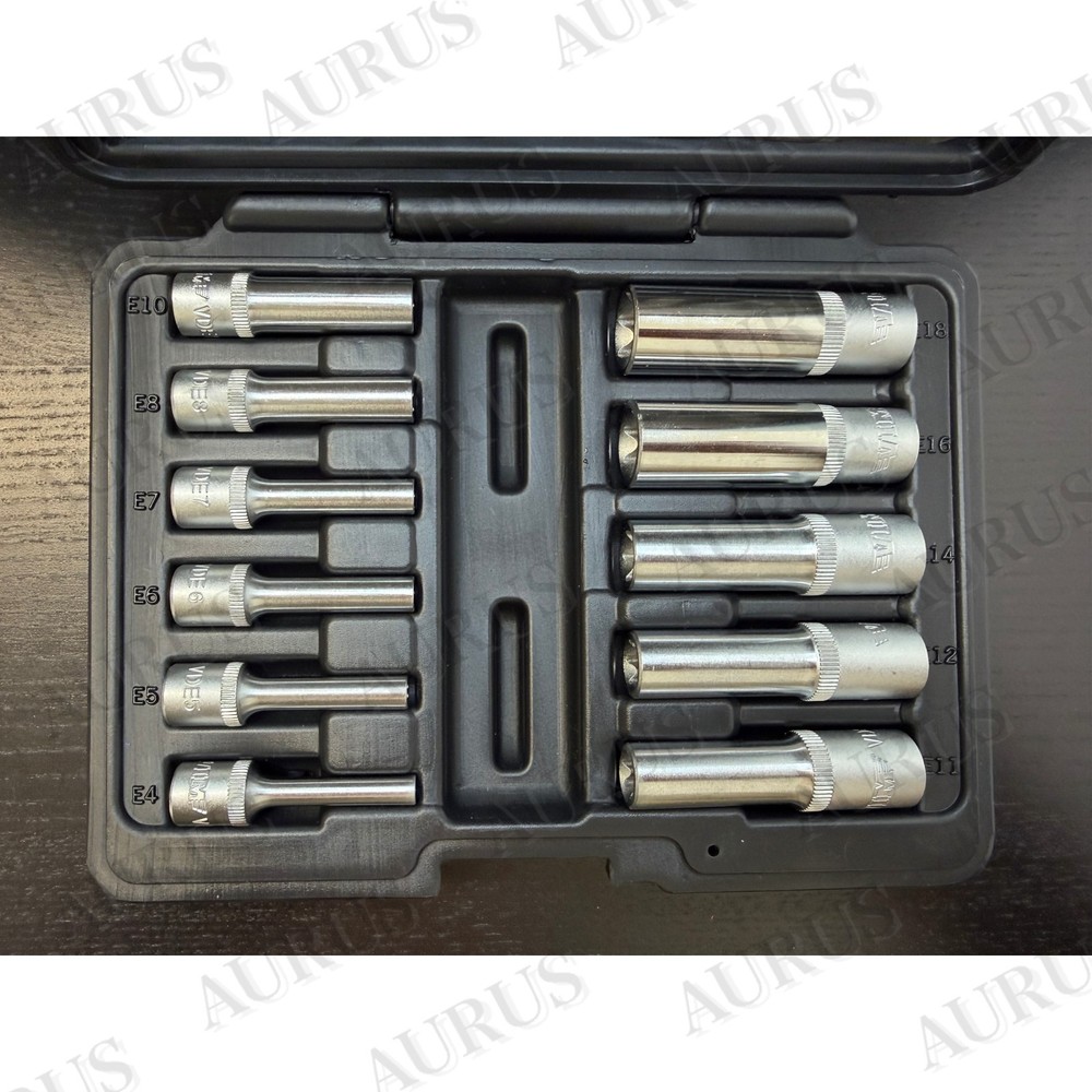 Brand New VIM Tools VDE418 11pc Deep External Torx Socket Set E4-E18 1/4" & 3/8"