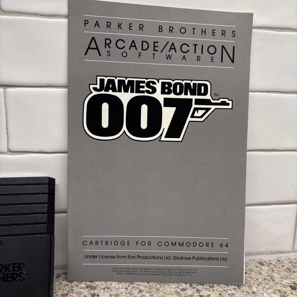 Commodore 64 James Bond 007 Computer Game Cartridge With Manual Untested