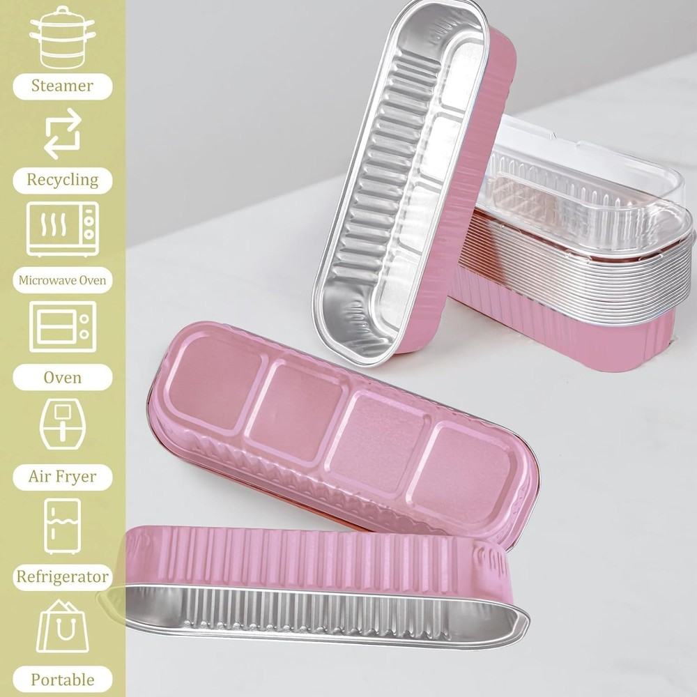 Versatile Disposable Mini Loaf Baking Cups with Lids - Ideal for Parties