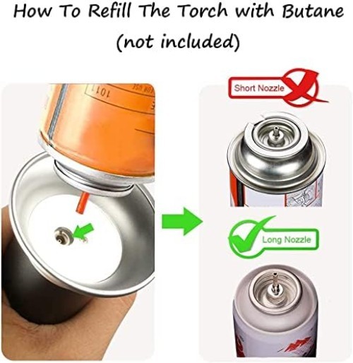 Elegant Refillable Kitchen Blow Torch with Adjustable Flame - Perfect for Baking