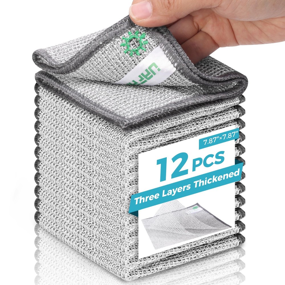 12 PCS Non Scratch Wire Dishcloth, Cleans Fast Without Scratching, Stands Up ...