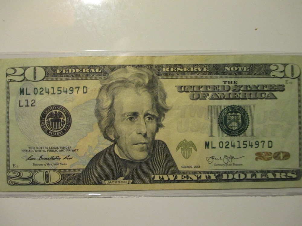 2013 Error $20 Twenty Dollar Bill excessive ink Bleed thru