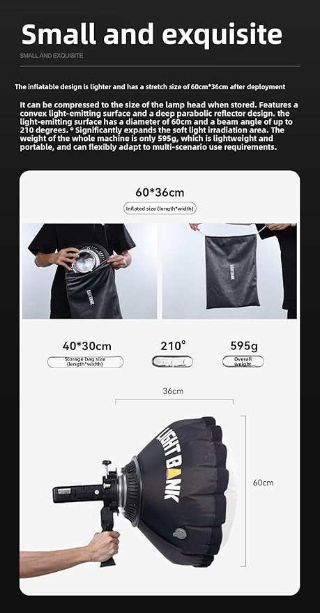 Flynoodle Air Tube Pro 60 Inflatable Softbox Diffuser Studio Flash Led Light