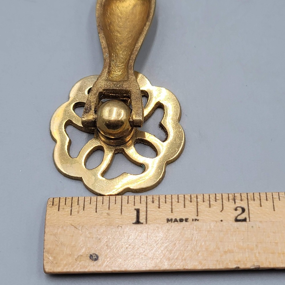Vintage Solid Brass Drawer Pull Handle Open Work Salvage Hardware SINGLE ONLY