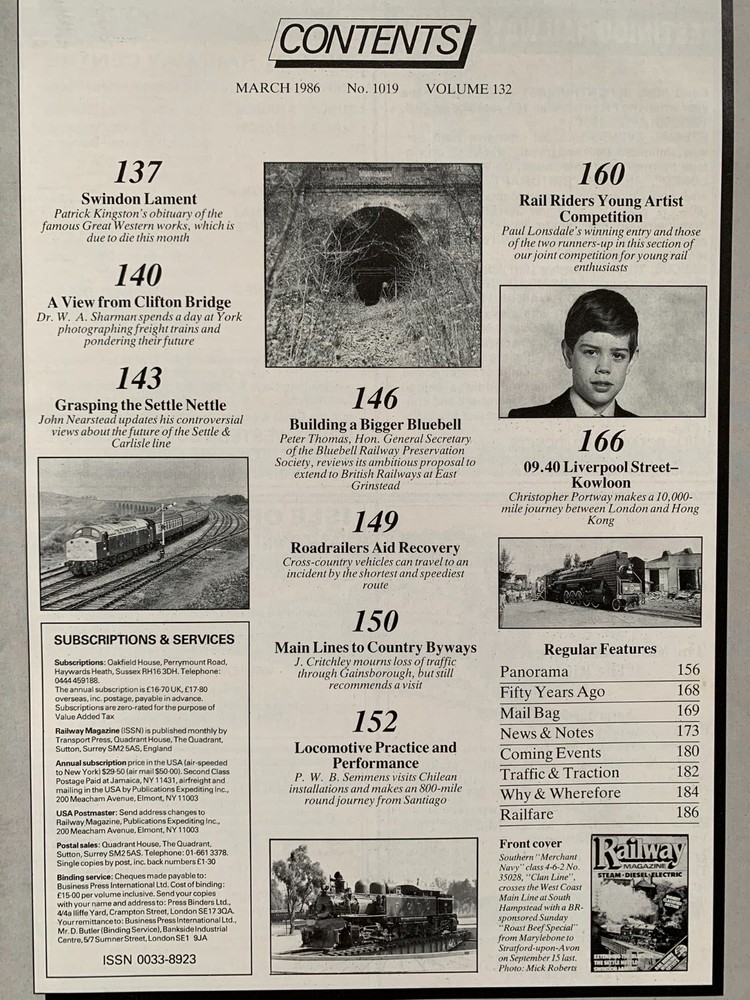 The Railway Magazine - 7 issues from 1981 to 1989