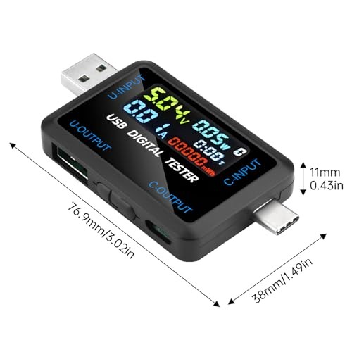 USB and Type-C Tester - Multi-Functional Digital Tester for DC 4.5 USB&Type-C