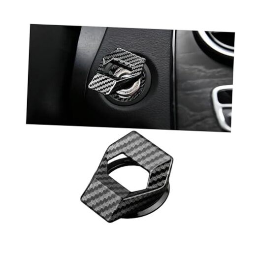 Car Push Start Button Cover, Vehicle Engine Start Stop Button Carbon Fibre