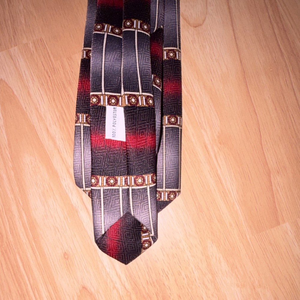 Basic Image Polyester Tie Red Gray Black Beige Geometric Pattern Men's Classic
