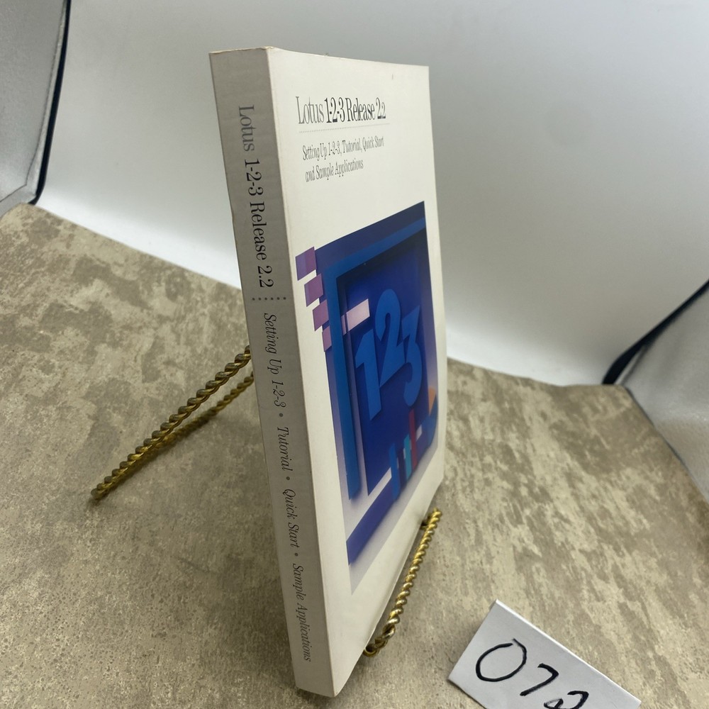 IBM LOTUS 123 RELEASE 2.2/ Setting Up, Quick Start & Samples Manual Only