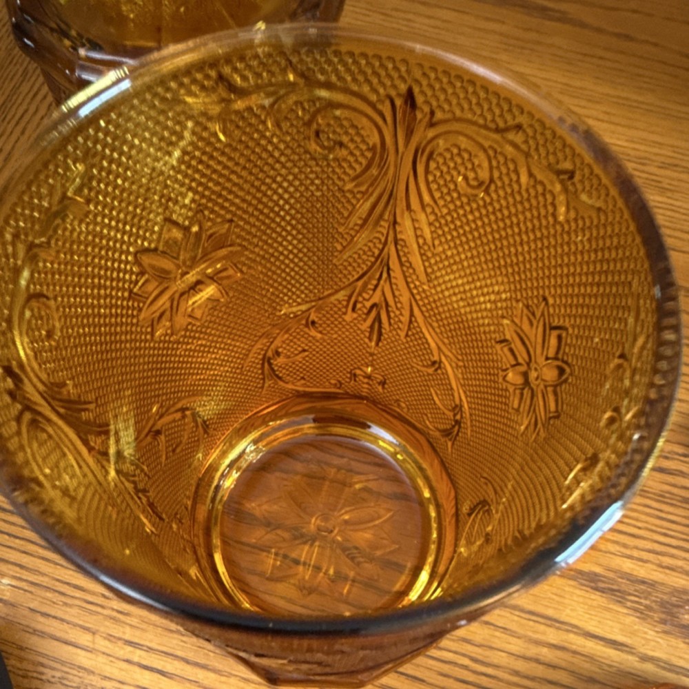 Indiana glass tiara pattern amber colored