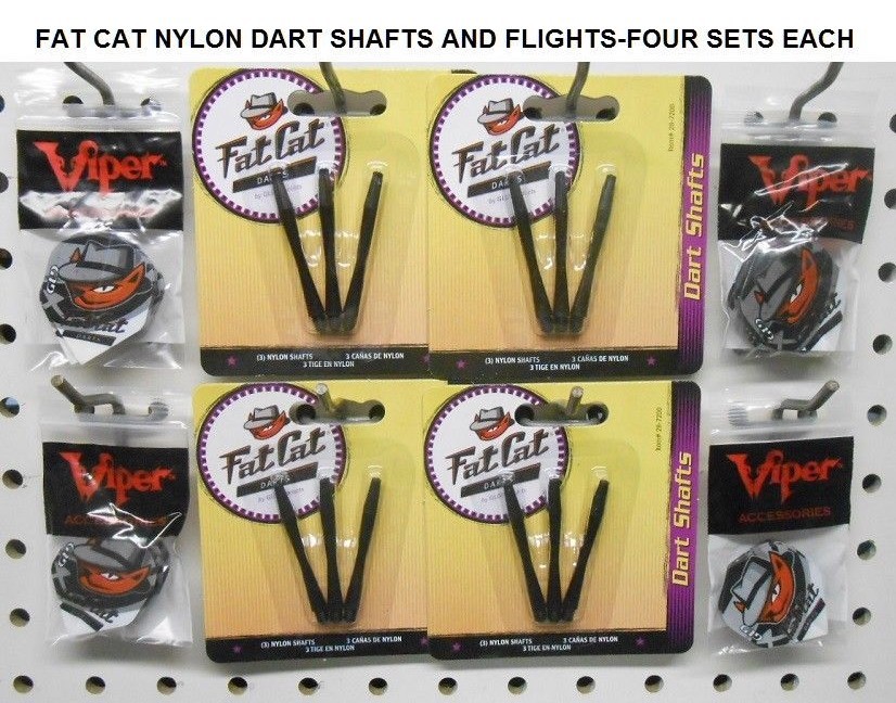 Fat Cat Dart Shafts & Flights FOUR SETS Each