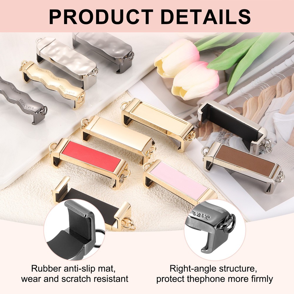 Metal Phone Clip, Single Pull Mobile Phone Back Clamp, Gun Black