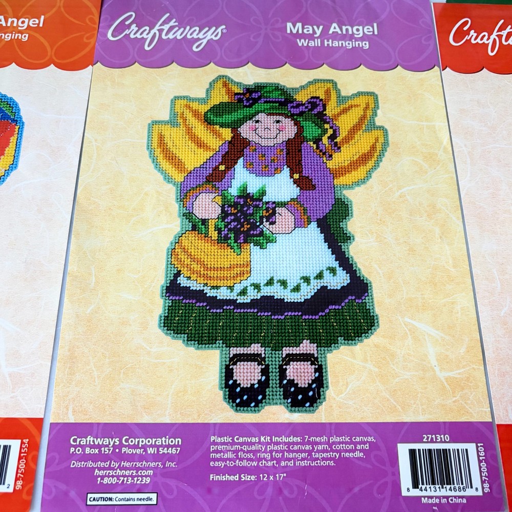 Craftways Monthly Angel Plastic Canvas Wall Hanging Patterns - 9 Patterns Only