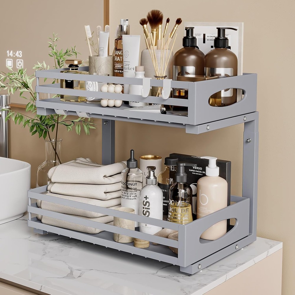 Under Sink Organizer 2 Tier Under Sink Organizers & Storage Adjustable Height