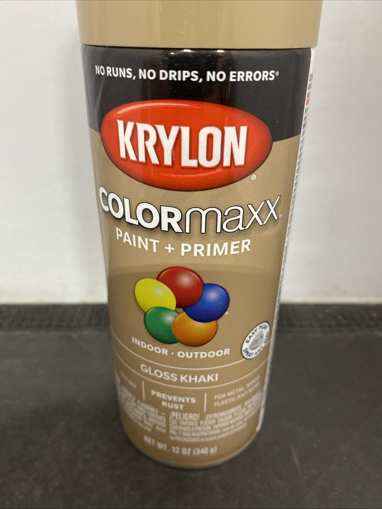 12 oz K0007 Khaki Paint & Primer Spray Paint, Gloss