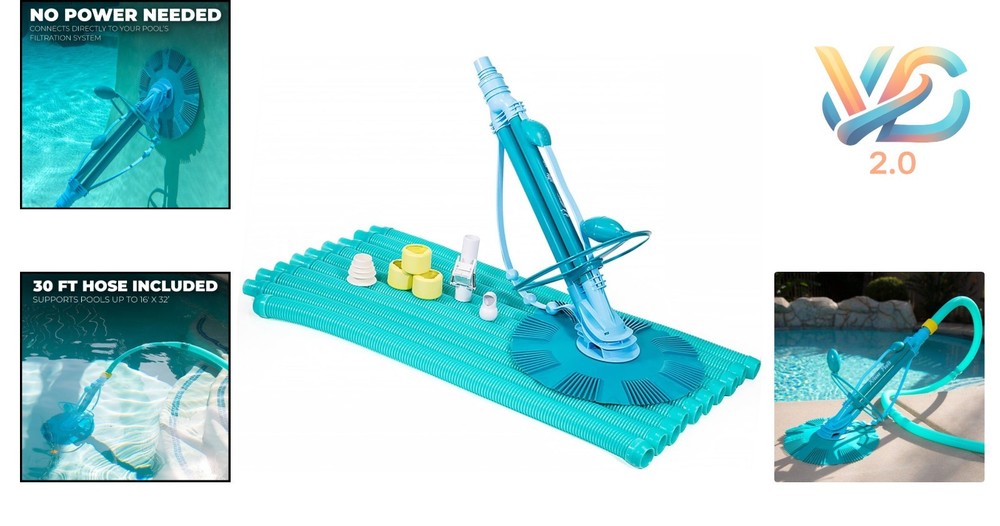 Automatic Pool Cleaner Vacuum for Inground Pools Blue High-Efficiency