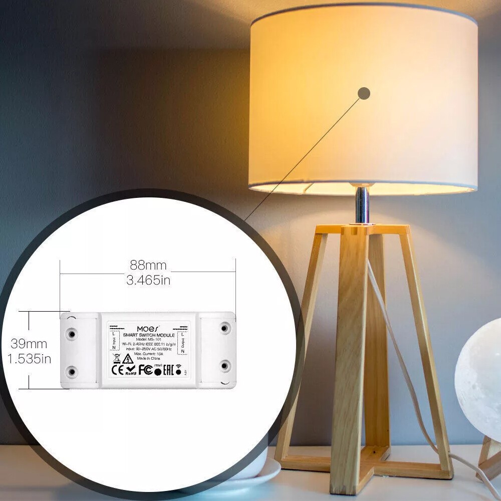 MOES WiFi Smart Switch Module Light Wireless For Alexa Google APP Remote Control