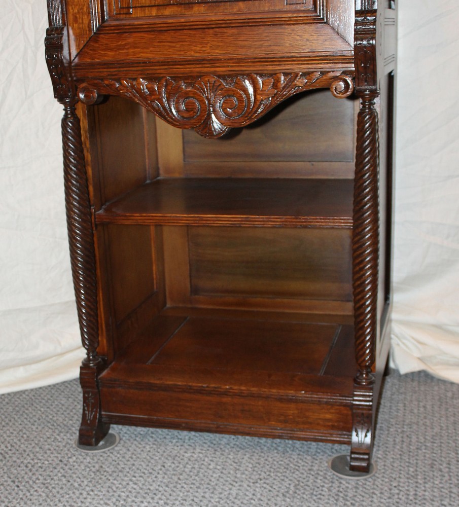 Oak Carved Drop front Desk – Hidden jewelry Safe inside