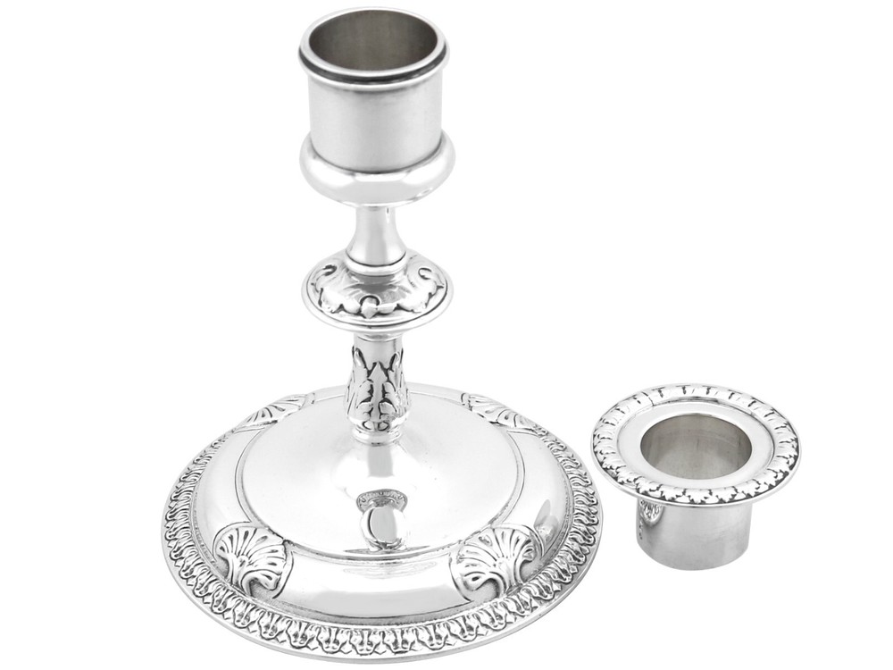 Antique Victorian Sterling Silver Piano Candlesticks