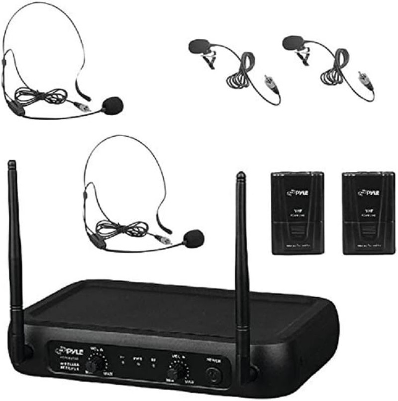 Dual Channel Wireless Microphone System with 2 Handheld Mics and Accessories - V