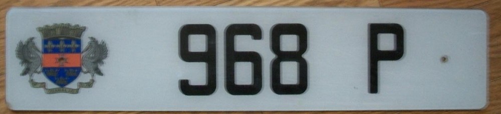 SINGLE ST. BARTHELEMY (St. Barts')  LICENSE PLATE - 968 P