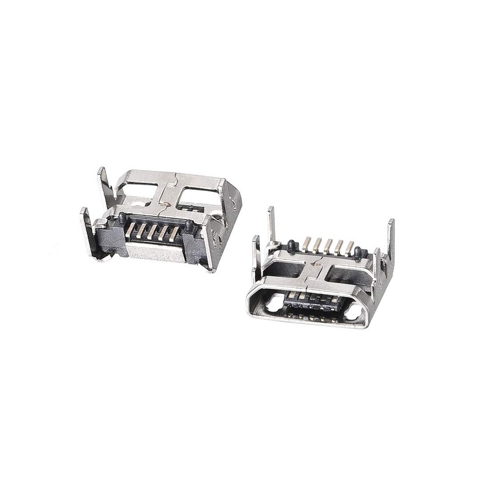 uxcell 10PCS Micro USB Female Socket Connector Jack Port, 5-Pin DIP Silver
