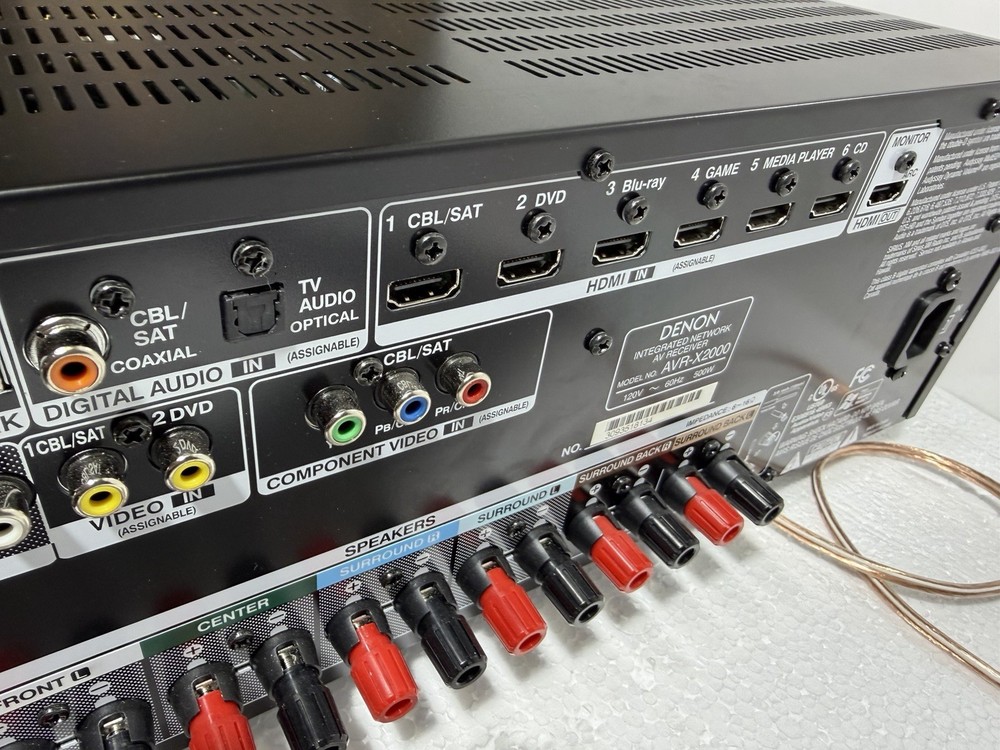 Denon AVR-X2000 Network AV Receiver with Remote Bundle. Good Condition