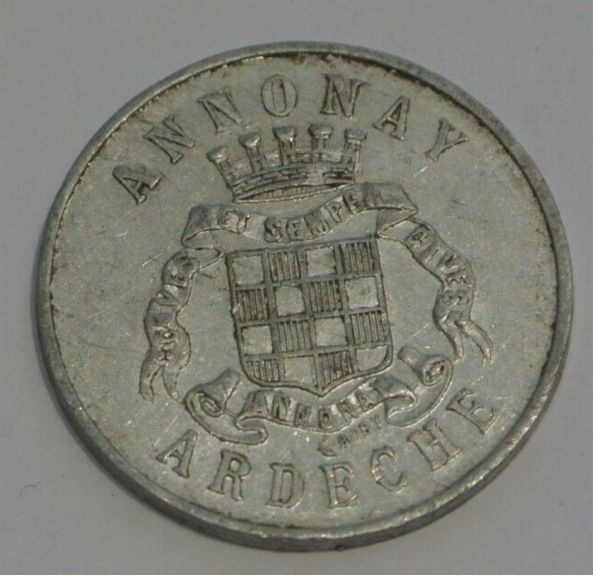 ANNONAY ARDECHE  25 CENTIMES ALU 1918